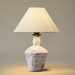 Настольная лампа с керамическим фактурным основанием и тканевым абажуром Eastern Tale варинант исполнения - 2 | Loft Concept в Костроме