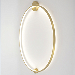 Бра светодиодное круглой формы с рамкой цвета латунь Ring Horizontal варинант исполнения - 3 | Loft Concept в Костроме