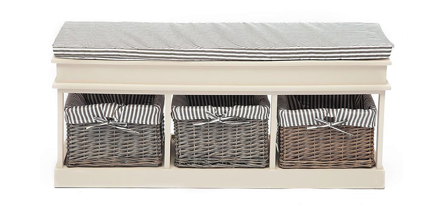 Тумба для обуви Provence Butter White 3 Boxes Тумба для обуви Provence Butter White 3 Boxes - Loft-Concept в Костроме