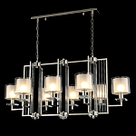 Люстра прямоугольной формы с 8-ю цилиндрическими плафонами из стекла Laurent варинант исполнения - 7 | Loft Concept в Костроме