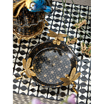 Блюдо черного цвета из фрафора на бронзовых ножках в виде стрекоз Eden Garden варинант исполнения - 4 | Loft Concept в Костроме