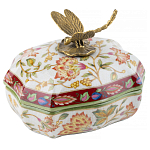 Фарфоровая шкатулка с бронзовой стрекозой Eden Garden варинант исполнения - 1 | Loft Concept в Костроме