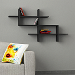 Полка фигурная подвесная цвета антрацит HALIC BOOKCASE ANTHRACITE варинант исполнения - 1 | Loft Concept в Костроме