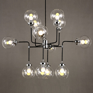 Люстра Бистро GLOBE CLEAR GLASS SILVER CHANDELIER 12