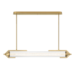 Подвесной светильник линейный золотого цвета с длинной цилиндрической стеклянной трубкой Eurofase варинант исполнения - 3 | Loft Concept в Костроме