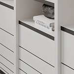 Стеллаж прямой ассиметричный с полками и 4-мя дверцами ARYA BOOKCASE WHITE варинант исполнения - 6 | Loft Concept в Костроме