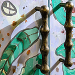 Премиальный Шкаф Defoliation двухстворчатый роспись зеленые листья  варинант исполнения - 4 | Loft Concept в Костроме