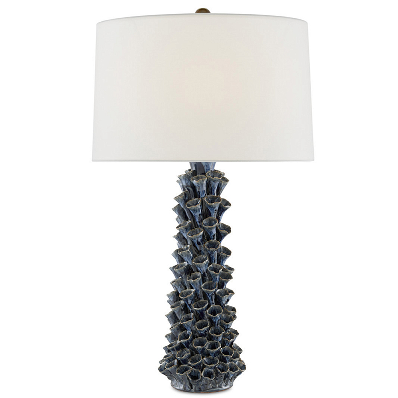 Настольная лампа с корпусом из цветков колокольчика Cascade of Blue Flowers ivory ( слоновая кость ) Синий Черный Настольная лампа с корпусом из цветков колокольчика Cascade of Blue Flowers ivory ( слоновая кость ) Синий Черный в Костроме | Loft Concept