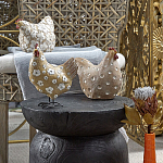 Статуэтка курица с текстурной поверхностью бежевого цвета Rustic Chicken варинант исполнения - 5 | Loft Concept в Костроме