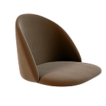 Барный стул со спинкой и металлической подставкой на 4-х деревянных ножках Коричневый Велюр Vendramin Chair варинант исполнения - 2 | Loft Concept в Костроме