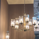 Люстра с 9-ю цилиндрическими стеклянными плафонами Jeanette варинант исполнения - 6 | Loft Concept в Костроме