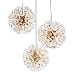 Подвесной светильник с 3-мя плафонами Crystal Dandelions Hanging Lamp варинант исполнения - 1 | Loft Concept в Костроме