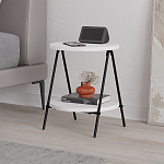 Стол приставной с 2-мя круглыми белыми столешницами ESSEL SIDE TABLE WHITE варинант исполнения - 4 | Loft Concept в Костроме