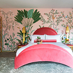 Обои ручная роспись Amazonia Florence Pink dyed silk варинант исполнения - 3 | Loft Concept в Костроме