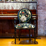 Стул с подлокотниками из натурального бука с изображением птиц и цветов Blooming Birds варинант исполнения - 2 | Loft Concept в Костроме