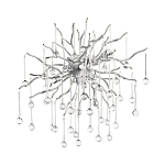 Бра с лучеобразным основанием и подвесками из прозрачного стекла в виде длинных капель Droplet Chandelier варинант исполнения - 7 | Loft Concept в Костроме