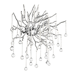 Бра с лучеобразным основанием и подвесками из прозрачного стекла в виде длинных капель Droplet Chandelier варинант исполнения - 9 | Loft Concept в Костроме