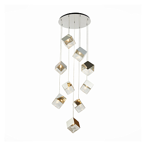 Потолочная люстра Pyrite Chrome cube 9