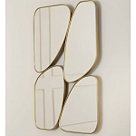 Зеркало в ассиметричной раме золотистого цвета Chaotic варинант исполнения - 1 | Loft Concept в Костроме