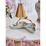 Блюдо из голубого фарфора с бронзовой ручкой в виде ветки Blue Garden варинант исполнения - 3 | Loft Concept в Костроме