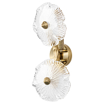 Бра с ветвистыми бронзовыми элементами и стеклянными рифлеными дисками Textured Glass Bra варинант исполнения - 1 | Loft Concept в Костроме