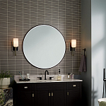  Бра с прямоугольным черным основанием и белым матовым цилиндрическим плафоном Kichler варинант исполнения - 6 | Loft Concept в Костроме