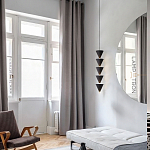 Подвесной светильник светодиодный в виде ряда черных металлических конусов  Herringbone варинант исполнения - 6 | Loft Concept в Костроме