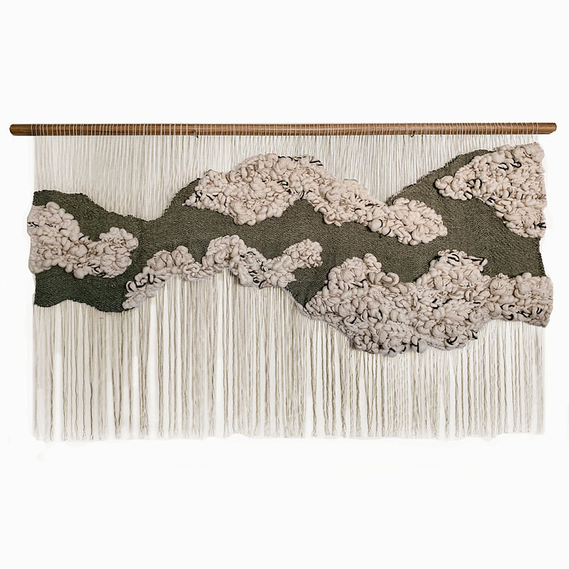 Большой дизайнерский Гобелен Tapestry Misty Morning II Белый Коричневый в Костроме | Loft Concept 