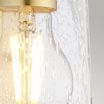 Бра цвета латунь с прозрачным цилиндрическим плафоном из пузырчатого стекла Kichler варинант исполнения - 4 | Loft Concept в Костроме