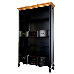 Стеллаж книжный из массива березы черного цвета с состаренным эффектом Vintage варинант исполнения - 1 | Loft Concept в Костроме