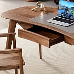 Стол рабочий округлой формы с ящиком  Working Moonnut Table варинант исполнения - 5 | Loft Concept в Костроме