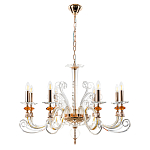 Люстра с 8-ю лампочками и изогнутыми прозрачными элементами из стекла Twisted Glass Candles Chandelier варинант исполнения - 2 | Loft Concept в Костроме