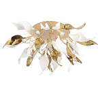 Люстра потолочная с декоративными белыми и золотистыми листьями Wintery flovers варинант исполнения - 2 | Loft Concept в Костроме