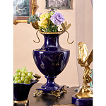 Ваза темно-синего цвета из фарфора с бронзовыми стрекозами Eden Garden porcelain and bronze варинант исполнения - 6 | Loft Concept в Костроме