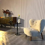 Дизайнерский журнальный стол с основанием в виде черных мраморных бусин Mybimus варинант исполнения - 2 | Loft Concept в Костроме