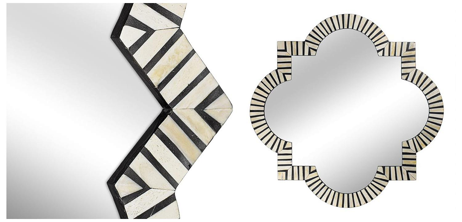 Зеркало Bone Inlay Mirror black and white Зеркало Bone Inlay Mirror black and white - Loft-Concept в Костроме