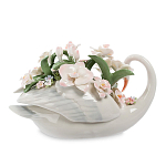 Статуэтка фарфоровая Лебедь с цветами Charming Statuette варинант исполнения - 1 | Loft Concept в Костроме