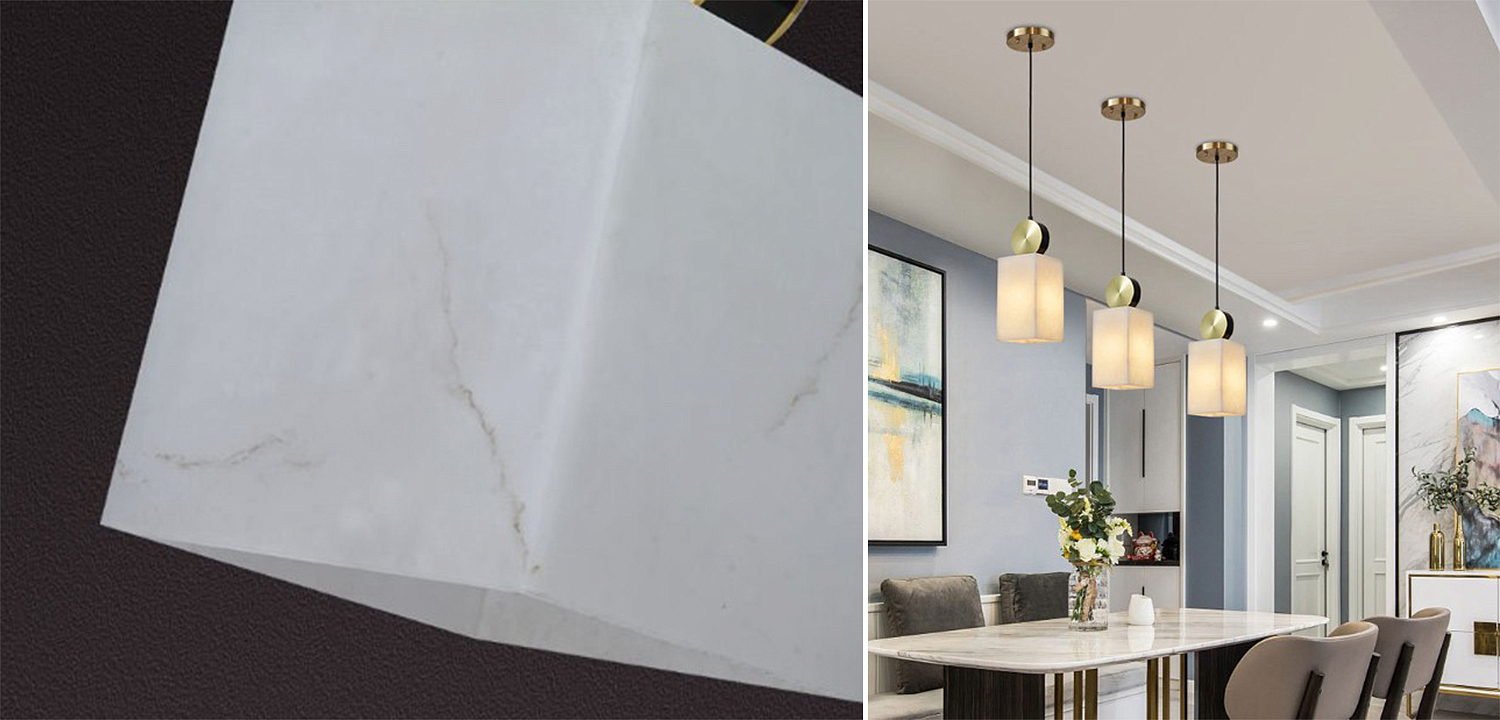 Подвесной светильник с прямоугольным мраморным плафоном Rectangular Marble Shade Подвесной светильник с прямоугольным мраморным плафоном Rectangular Marble Shade - Loft-Concept в Костроме