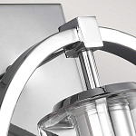 Бра цвета хром с круглой рамой и цилиндрическим прозрачным стеклянным плафоном на прямоугольном основании Feiss варинант исполнения - 2 | Loft Concept в Костроме