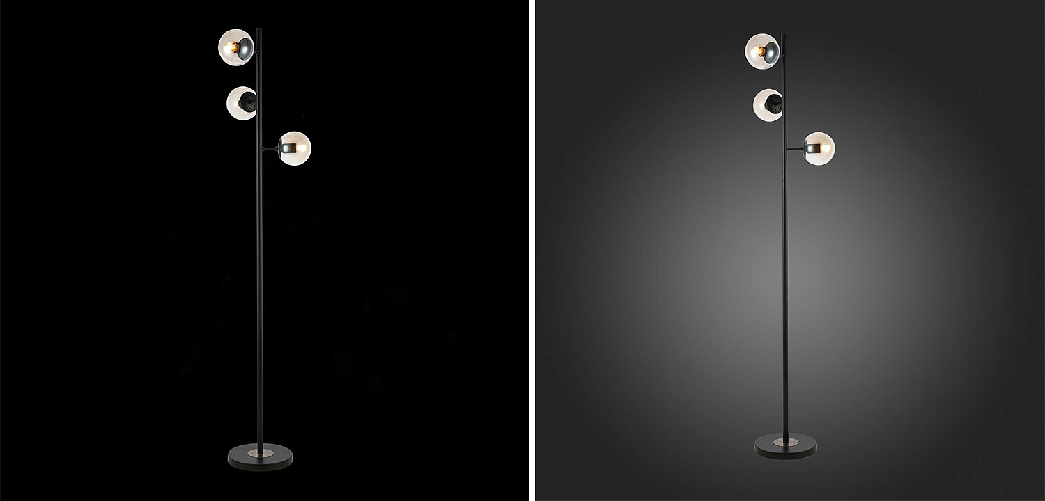 Торшер Modo Floor Lamp Ambre Black Торшер Modo Floor Lamp Ambre Black - Loft-Concept в Костроме