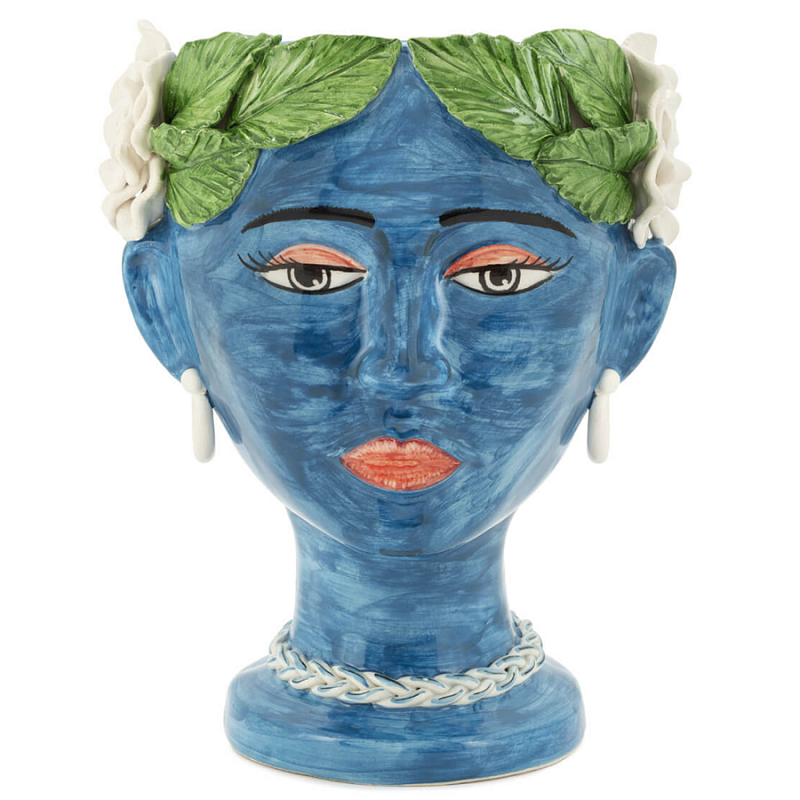 Ваза VASE HEAD SELVA COLOR dark blue Синий Зеленый Ваза VASE HEAD SELVA COLOR dark blue Синий Зеленый в Костроме | Loft Concept