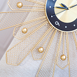 Часы настенные из металла в виде солнца с чёрным циферблатом Mirror Tower Clock варинант исполнения - 3 | Loft Concept в Костроме