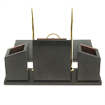 Настольный письменный набор из лемезита и змеевика с часами Royal Accessory варинант исполнения - 5 | Loft Concept в Костроме