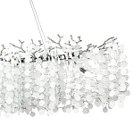 Линейная люстра с круглыми хрустальными подвесками Fairytree Chrome Crystal Branches Linear Chandelier варинант исполнения - 2 | Loft Concept в Костроме