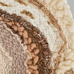 Овальный Современный Гобелен Абстракция в бежевых тонах Shallow варинант исполнения - 6 | Loft Concept в Костроме