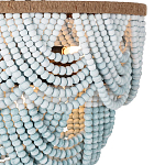 Круглый потолочный светильник с подвесками из круглых деревянных бусин Ombre Wooden Beads Blue Ceiling Lamp варинант исполнения - 1 | Loft Concept в Костроме