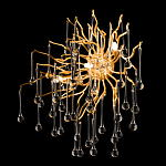 Бра с лучеобразным основанием и подвесками из прозрачного стекла в виде длинных капель Droplet Chandelier варинант исполнения - 6 | Loft Concept в Костроме