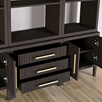 Модульный стеллаж Primo из трех составных элементов Темный орех варинант исполнения - 5 | Loft Concept в Костроме