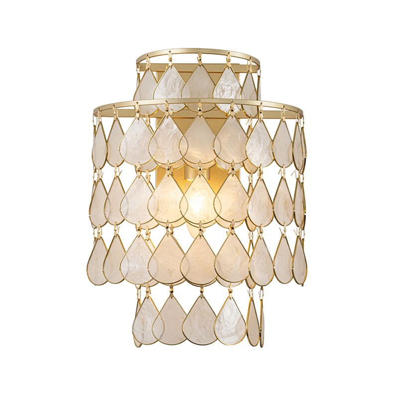 Бра с декором из натуральной морской ракушки Iridescent Light Перламутровый Золотой в Костроме | Loft Concept 
