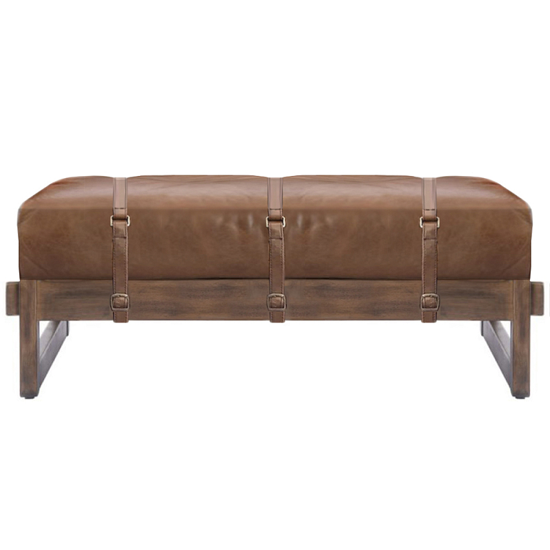 Банкетка Duncan винтажная коричневая кожа Коричневый винтаж в Костроме | Loft Concept 